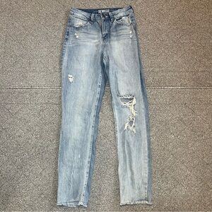 REWASH Real Curve High Rise Distressed Jeans Womens Size 1 Denim Blue